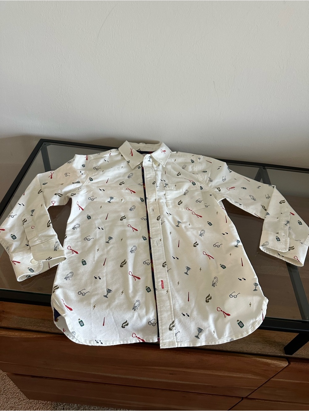 Mini Boden x Harry Potter Shirt Boys 7-8Y 128cm Hogwarts Button Down 100% Cotton